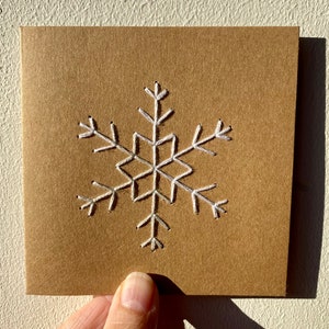 Stitched Christmas card kit Craft Card 3 snowflakes