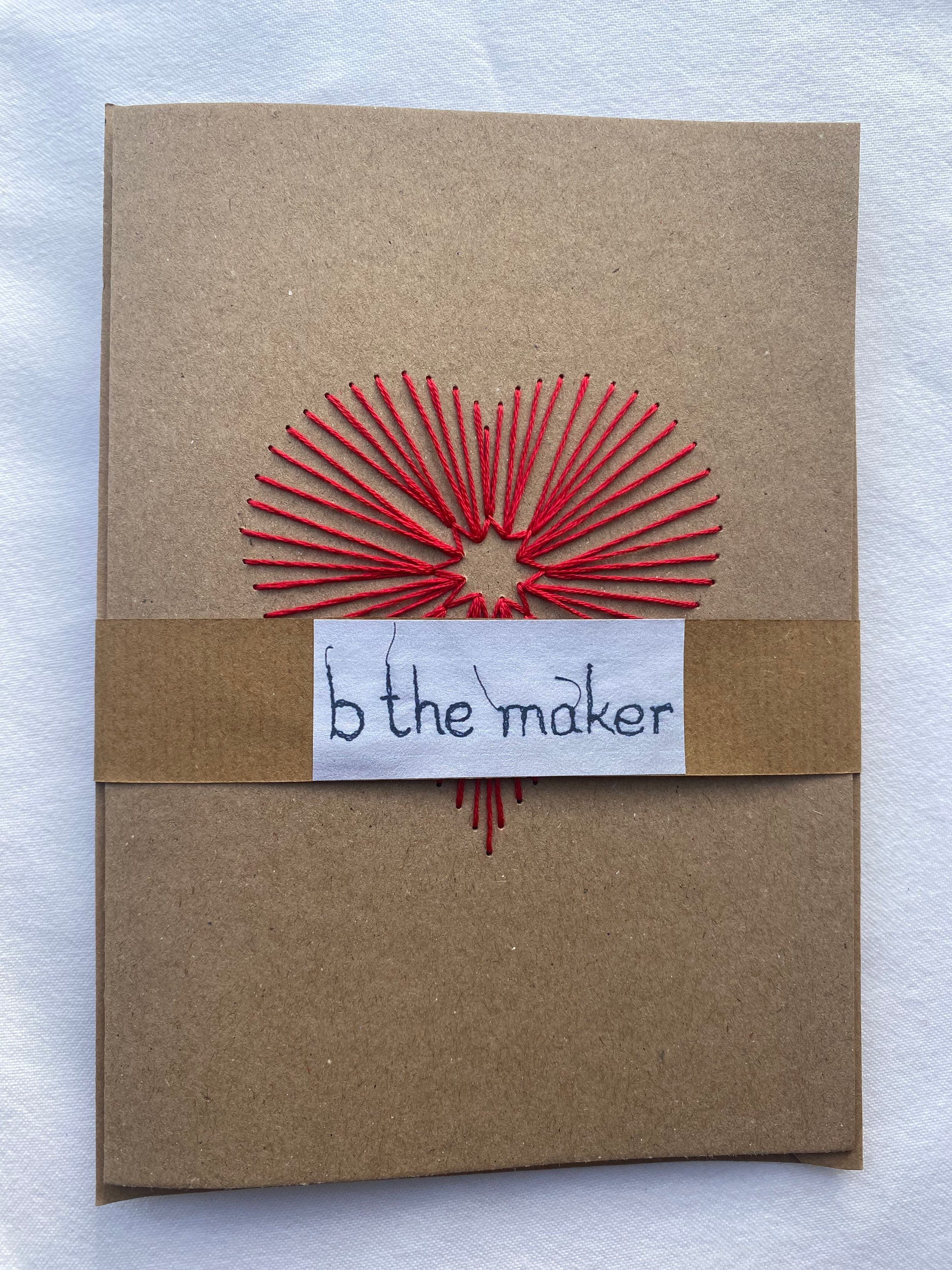 Gestickte Handwerk Karte genäht Valentinstag Karte Stern und | Etsy