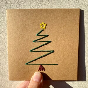 Stitched Christmas card kit Craft Card 3 Christmas trees