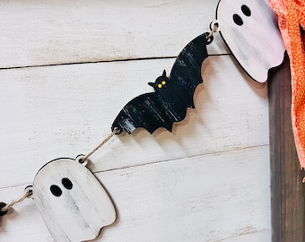 Spook en Spider Garland SVG; Halloween laserbestand SVG; Halloween-banner