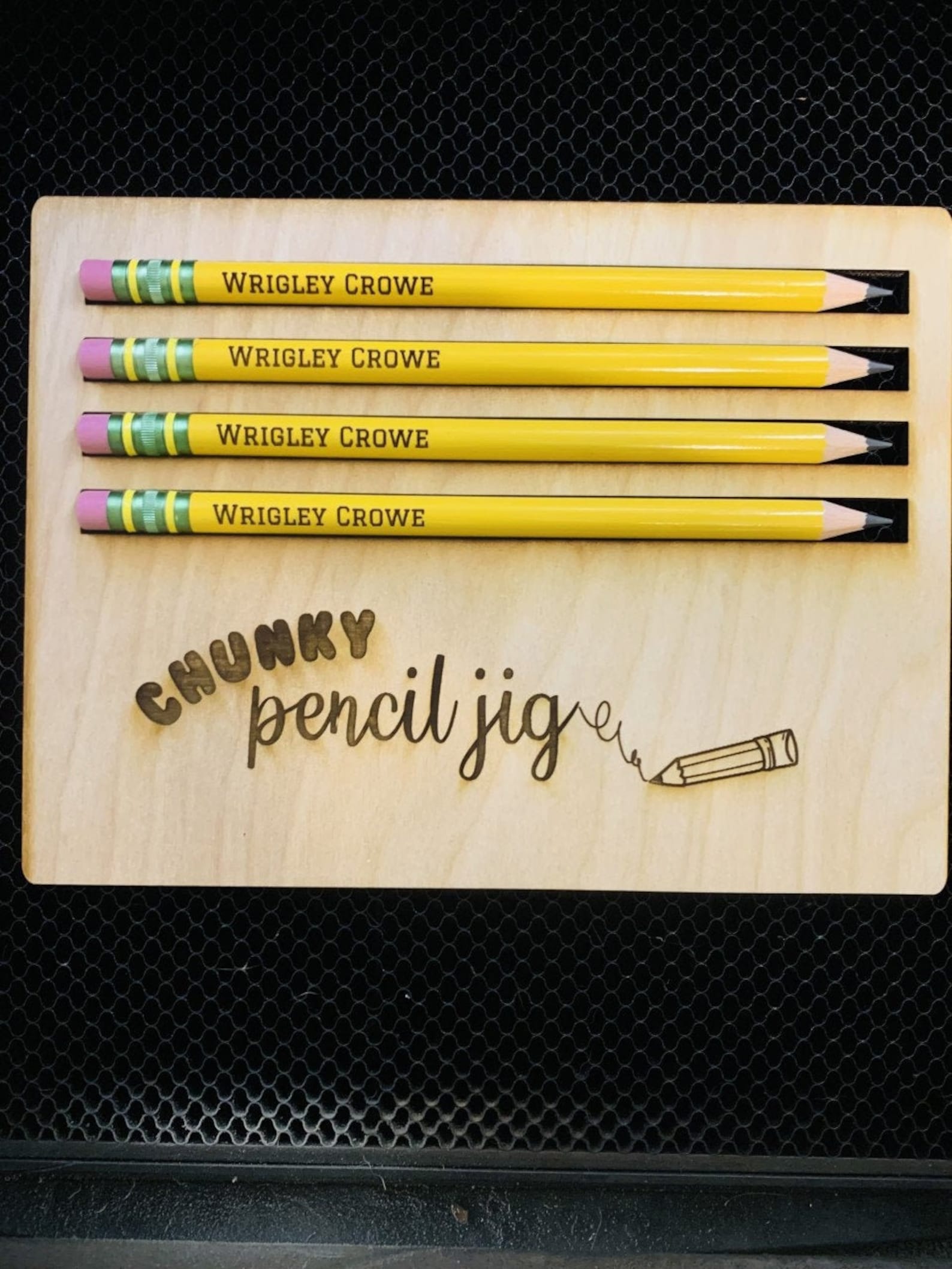 Chunky Pencil Jig SVG Laser Engraving Jig for Chunky Pencils Etsy