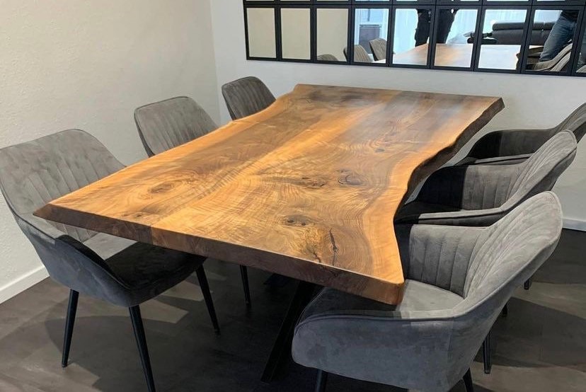 Handmade Live Edge Walnut Dining Table: Rustic Kitchen Table - Etsy
