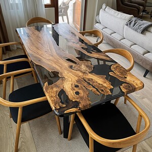 Olive epoxy smoke table