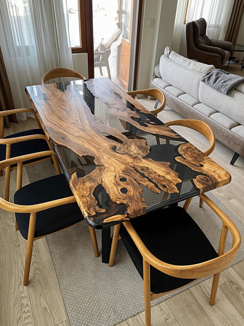Olive epoxy smoke table