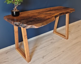 study table for home Live edge Walnut Desk, Solid Wood Desk, Computer Desk, Study Table, Office Desk, Wood legs