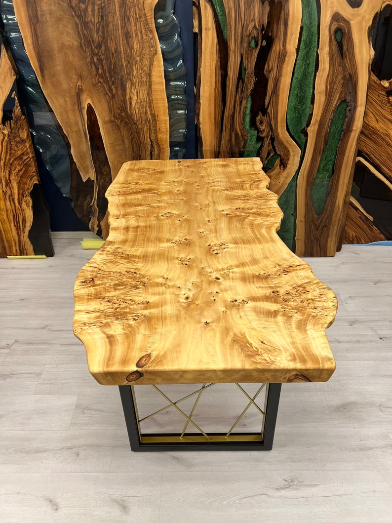 Live Edge Dining Table Custom Solid Wood Table Burl Wood Etsy
