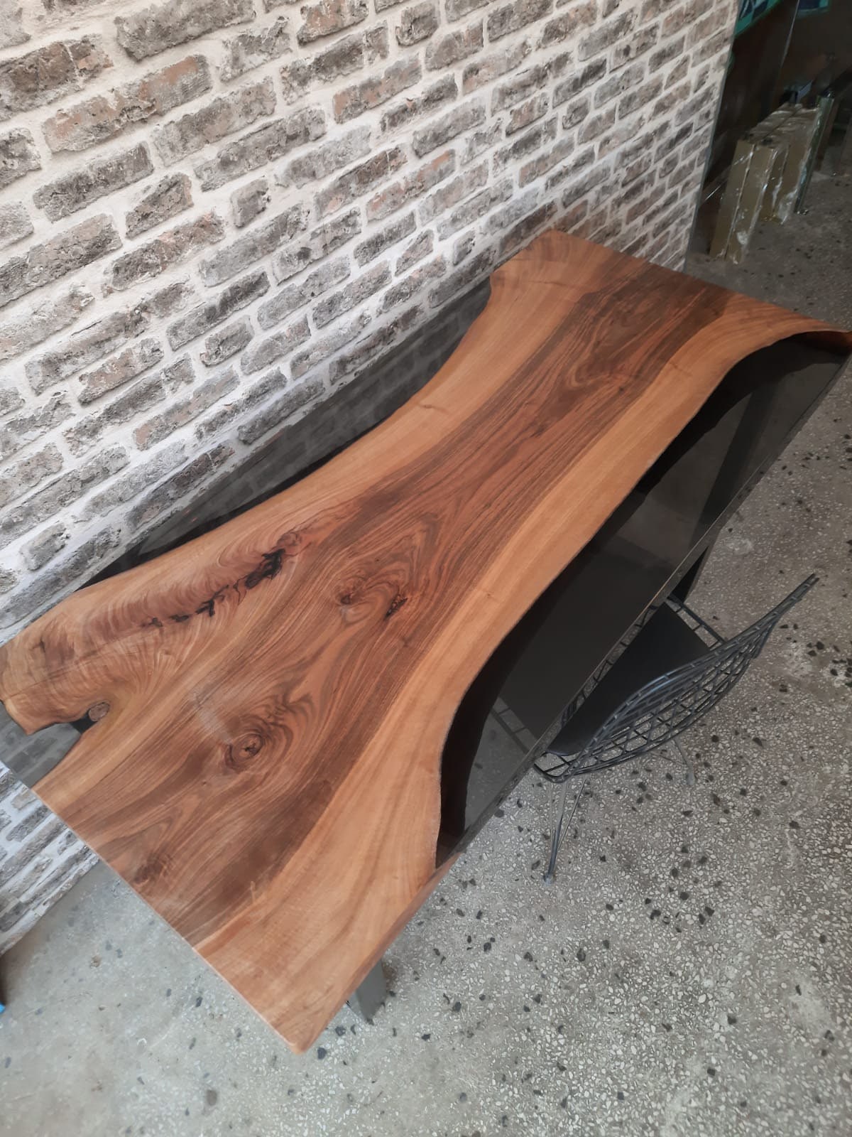 Walnut Epoxy desk Custom Epoxy Resin Table Live edge Desk Etsy