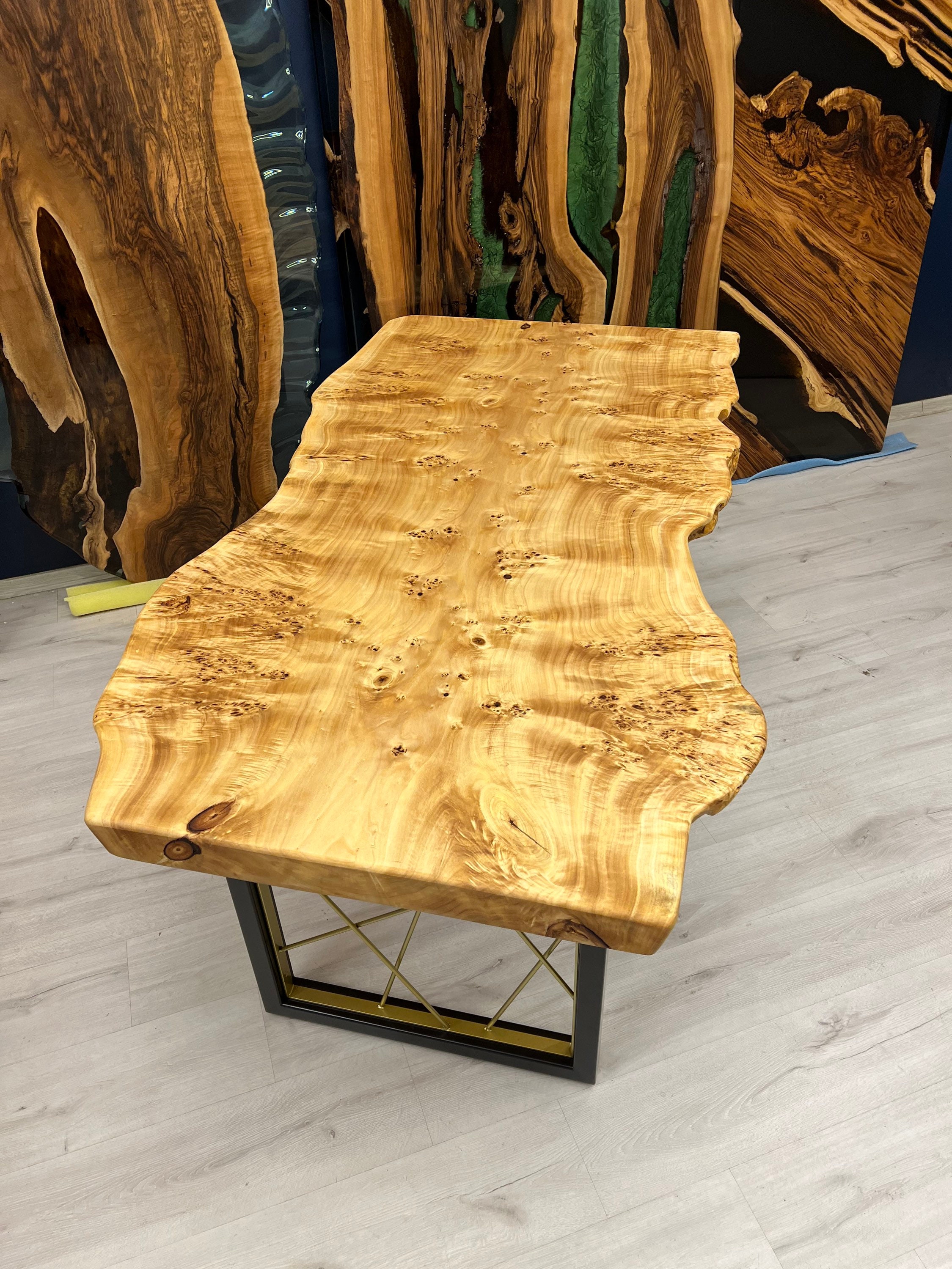 Live Edge Dining Table Custom Solid Wood Table Burl Wood Etsy