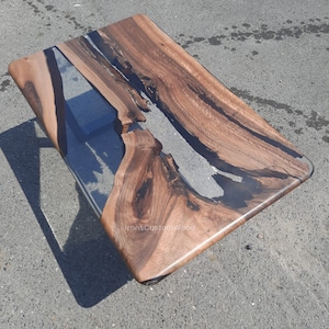Live Edge Walnut Coffee Table: Ultra Clear Epoxy Resin River Table
