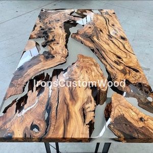 Made to order Olive Epoxy Table, Custom Live edge Epoxy Resin Dining Table