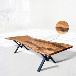 Custom Wood Dining Table, Live Edge Black Walnut Table, Kitchen Table, Farmhouse Table, Coffee Table