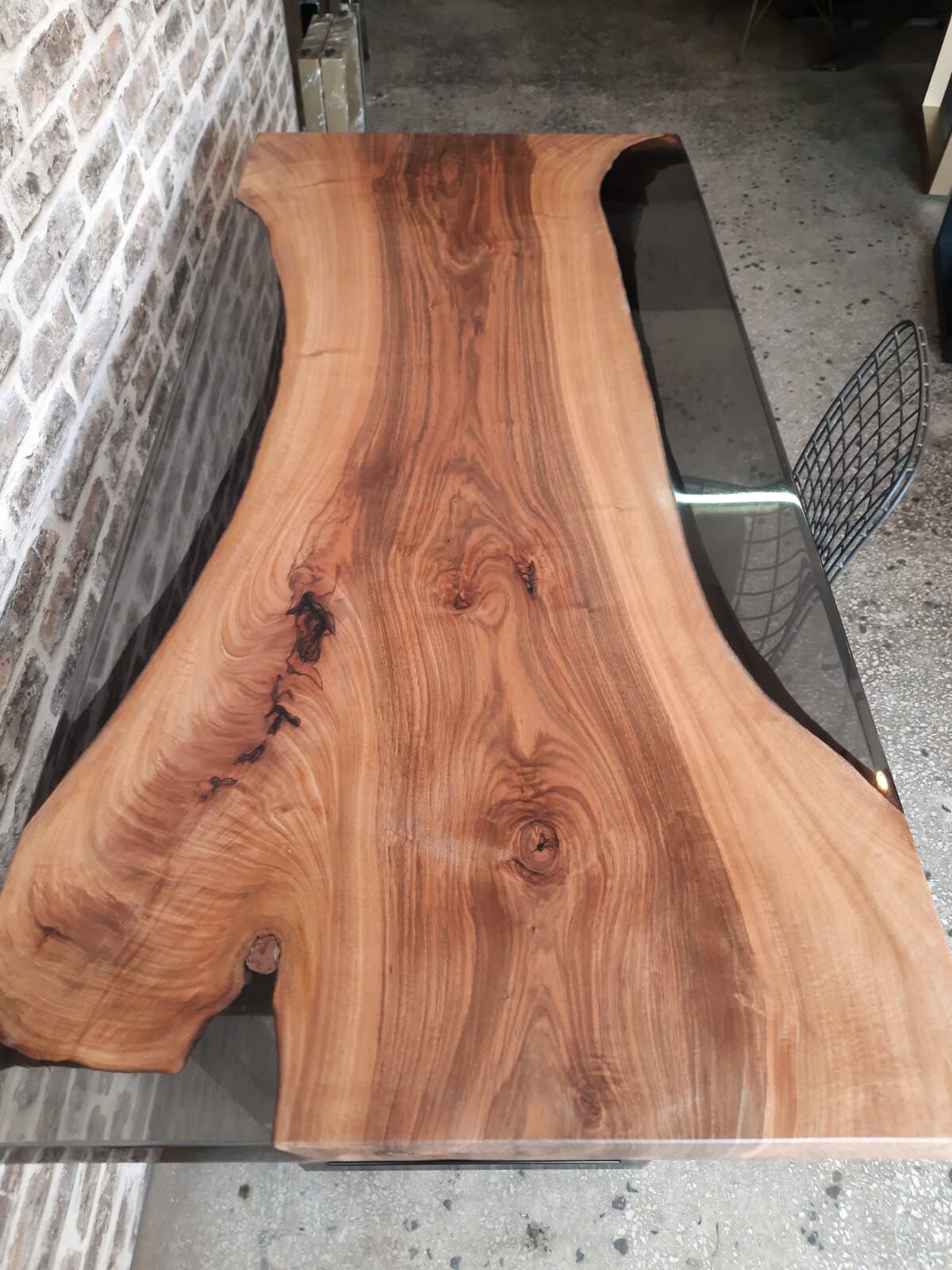 Walnut Epoxy Desk Custom Epoxy Resin Table Live Edge Desk Etsy