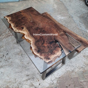 Walnut Epoxy Table, Clear Epoxy Resin Table, Custom River Table, Live Edge Epoxy Table, Epoxy Dining Table, Wood Epoxy Table
