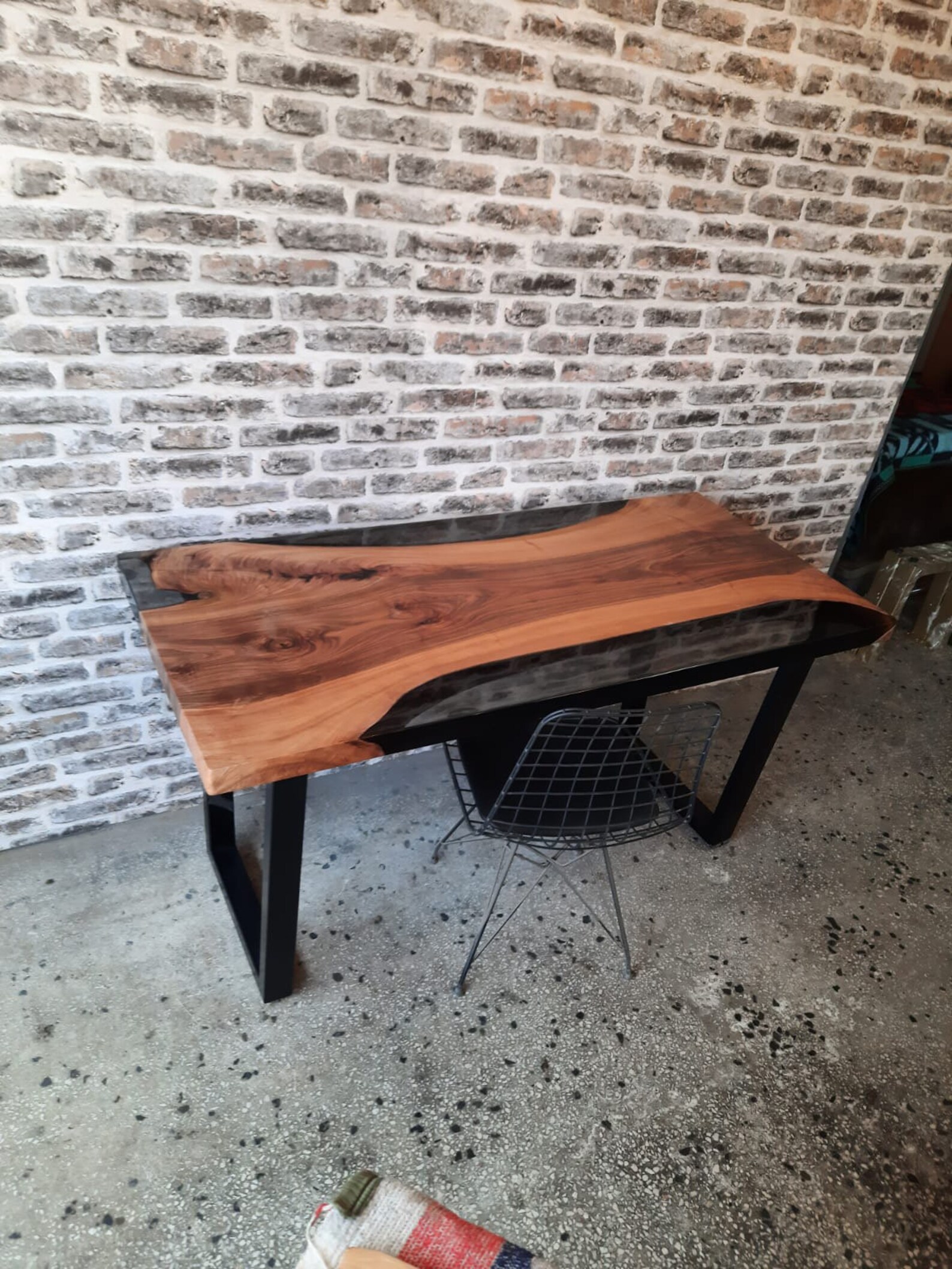 Walnut Epoxy desk Custom Epoxy Resin Table Live edge Desk Etsy