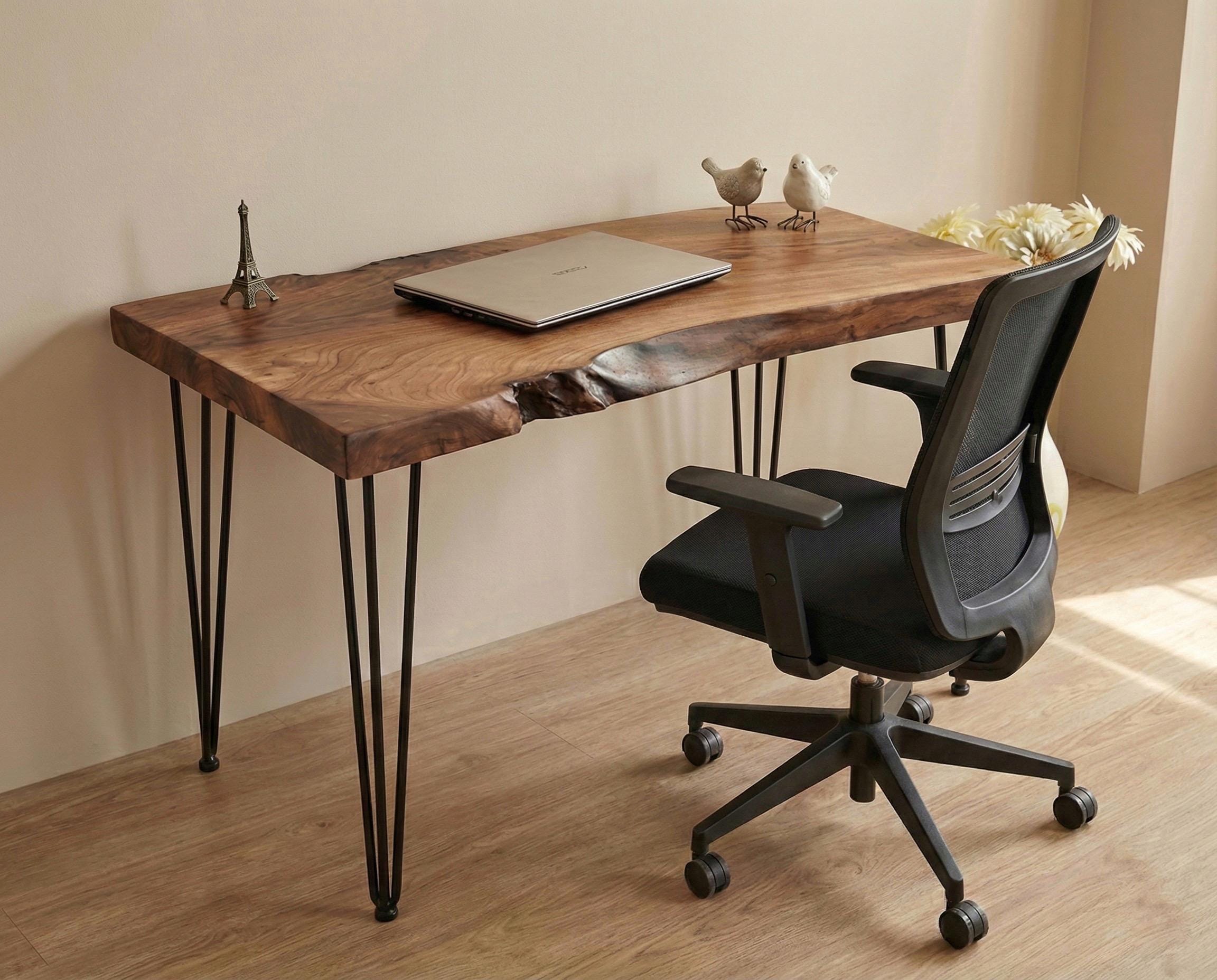 Custom Live Edge Walnut Desk: Solid Wood Slab With Hairpin Legs - Etsy