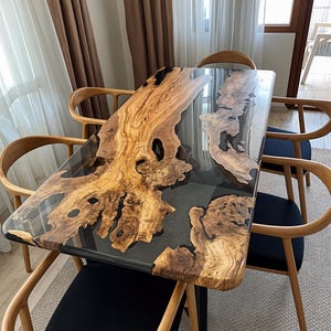 Smoke epoxy living room table
