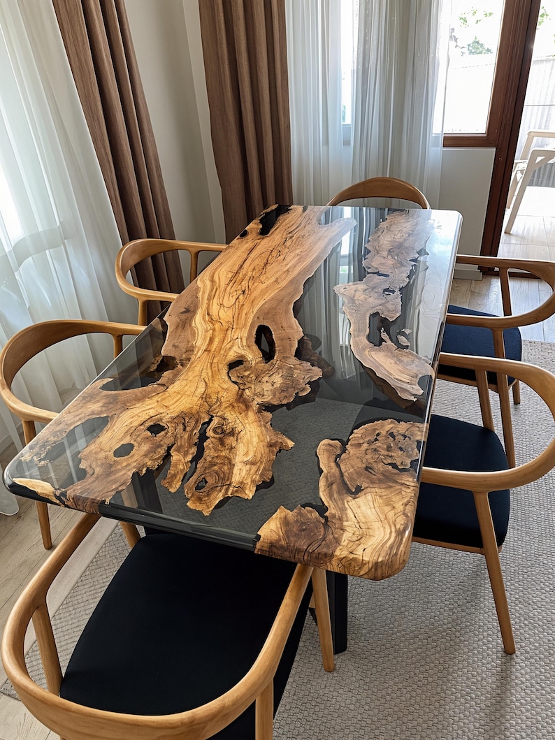 Smoke epoxy living room table