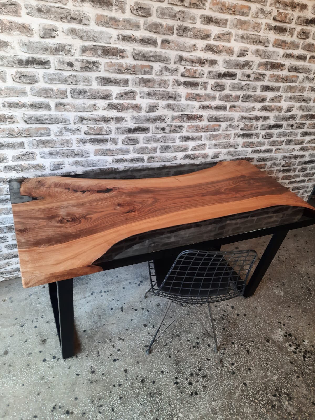 Walnut Epoxy desk Custom Epoxy Resin Table Live edge Desk Etsy