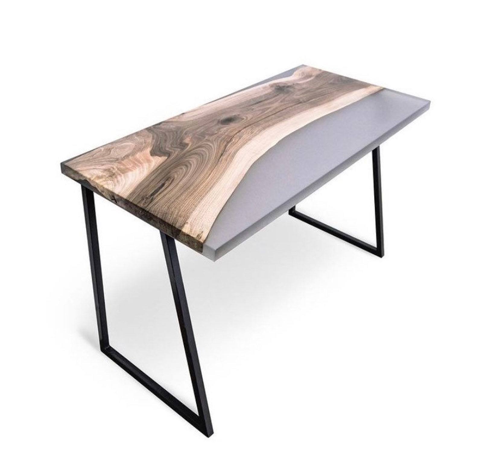 Walnut Epoxy Desk Custom Epoxy Resin Table Live Edge Desk Etsy UK