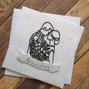 Karte zur Hochzeit „Auf immer und ewig“, Hochzeitskarte Schwarz/Weiß
