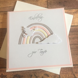 Einladung zur Taufe „ Regenbogen“ Einladungskarte zur Taufe, auf Wunsch personalisierbar