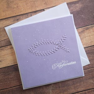 Karte "Buchsbaumfisch" zur Konfirmation und Kommunion, flieder