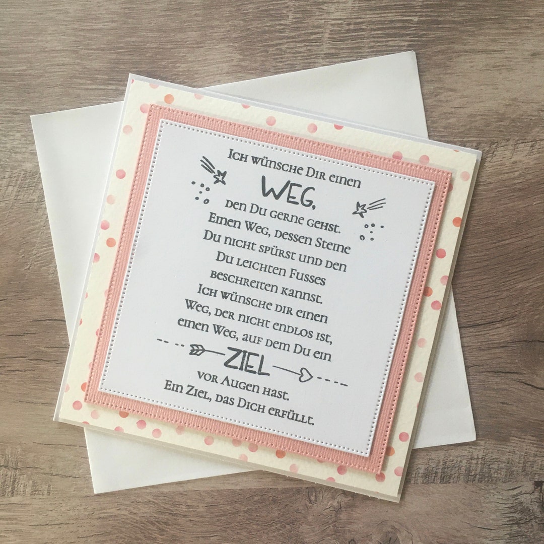 Gedicht Ich Wünsche Dir Einen Weg Grußkarte Ich wünsche Dir einen Weg.. Karte Kommunion/ - Etsy.de