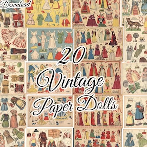 50s Paper Doll Vintage 20 Page Digital Download Printable PDF