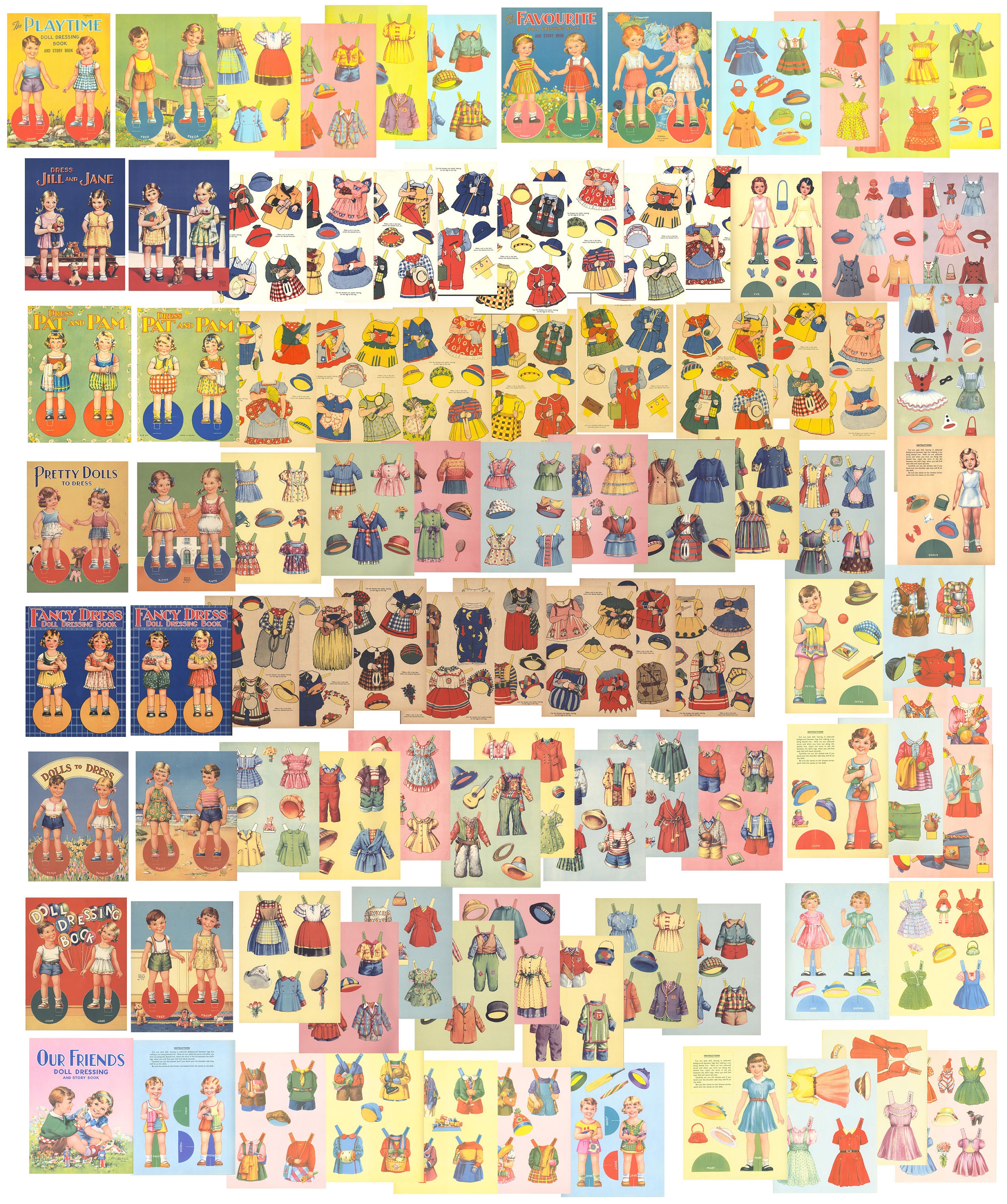 Paper Doll Book 9 PDF Bundle Printable 50s Digital Download - Etsy