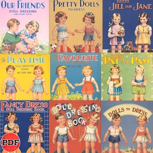 Paper Doll Book 9 PDF Bundle Printable 50s Digital Download