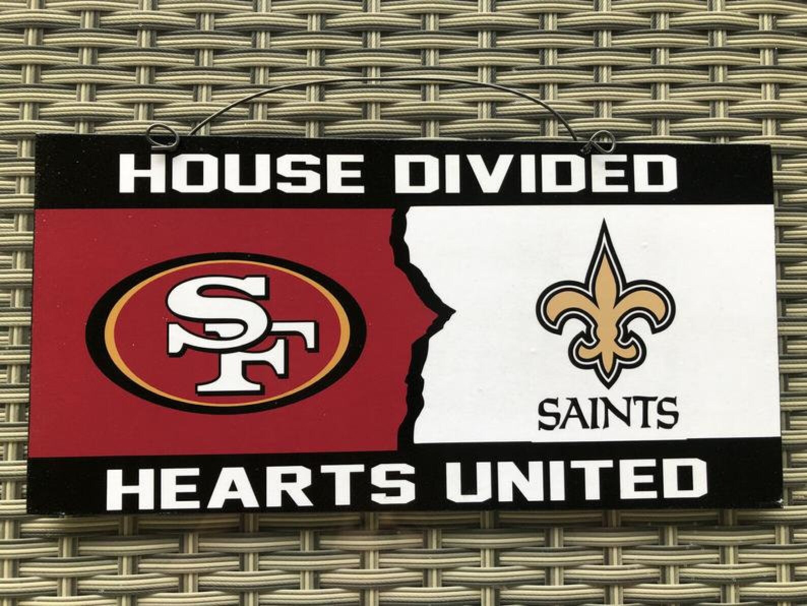 House Divided Sign House Divided Hearts United NFL Custom Etsy