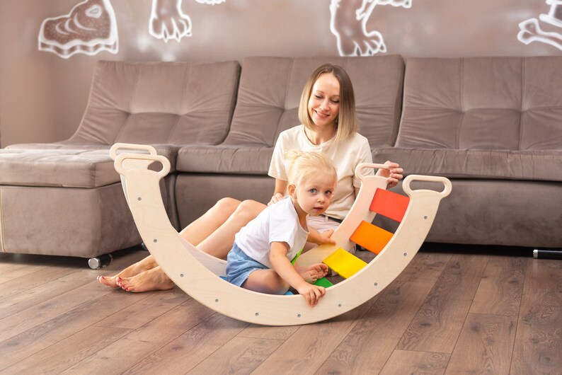 Christmas baby gift. SET climbing arch and climbing swing Balance board for Montessori toddler