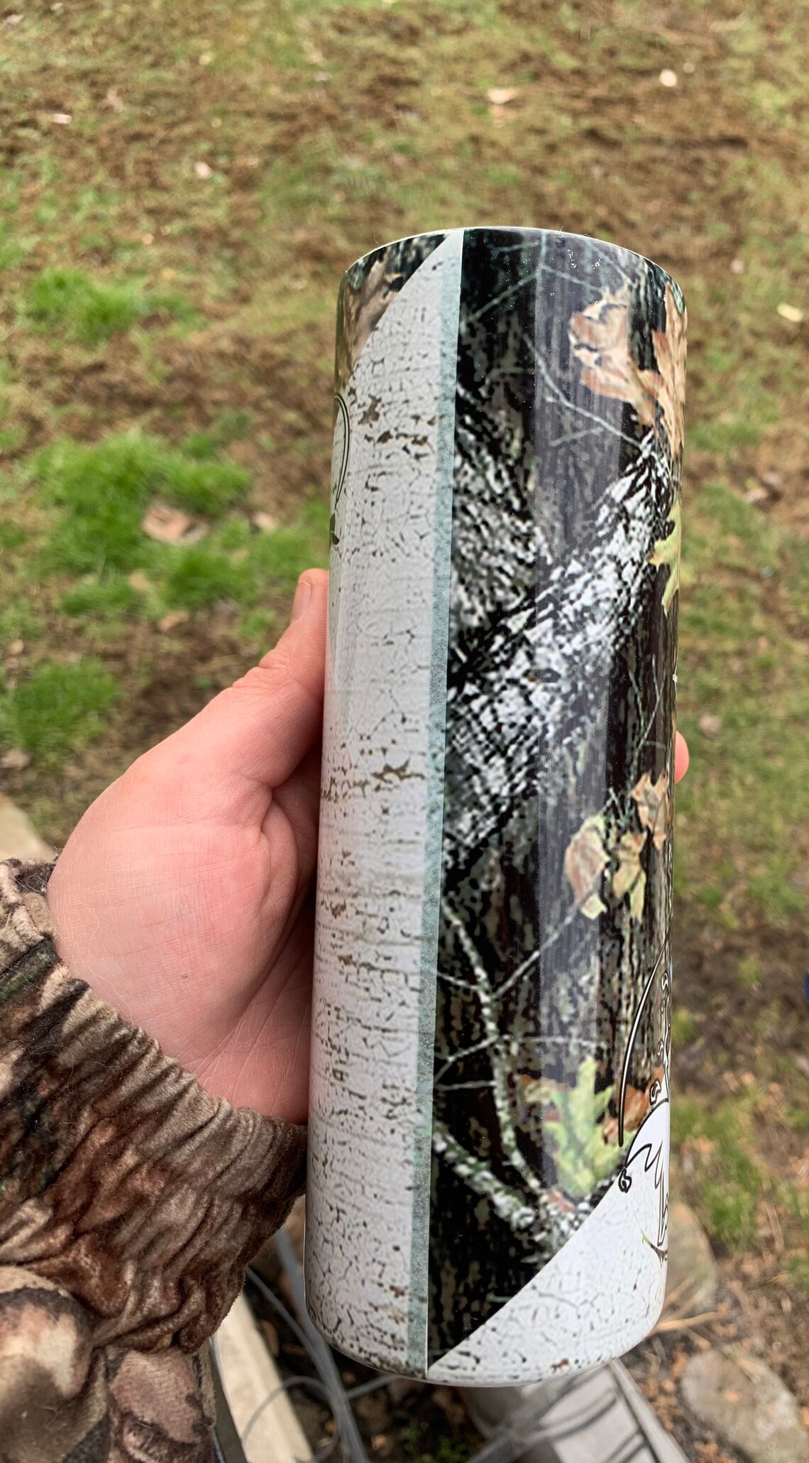 Deer hunting and fishing camo tumbler Etsy