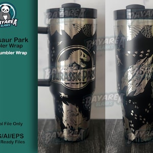 Dinosaurier Park Nahtlose Datei - 40 oz Quencher - Full Wrap - - Laser Gravurdatei - SVG
