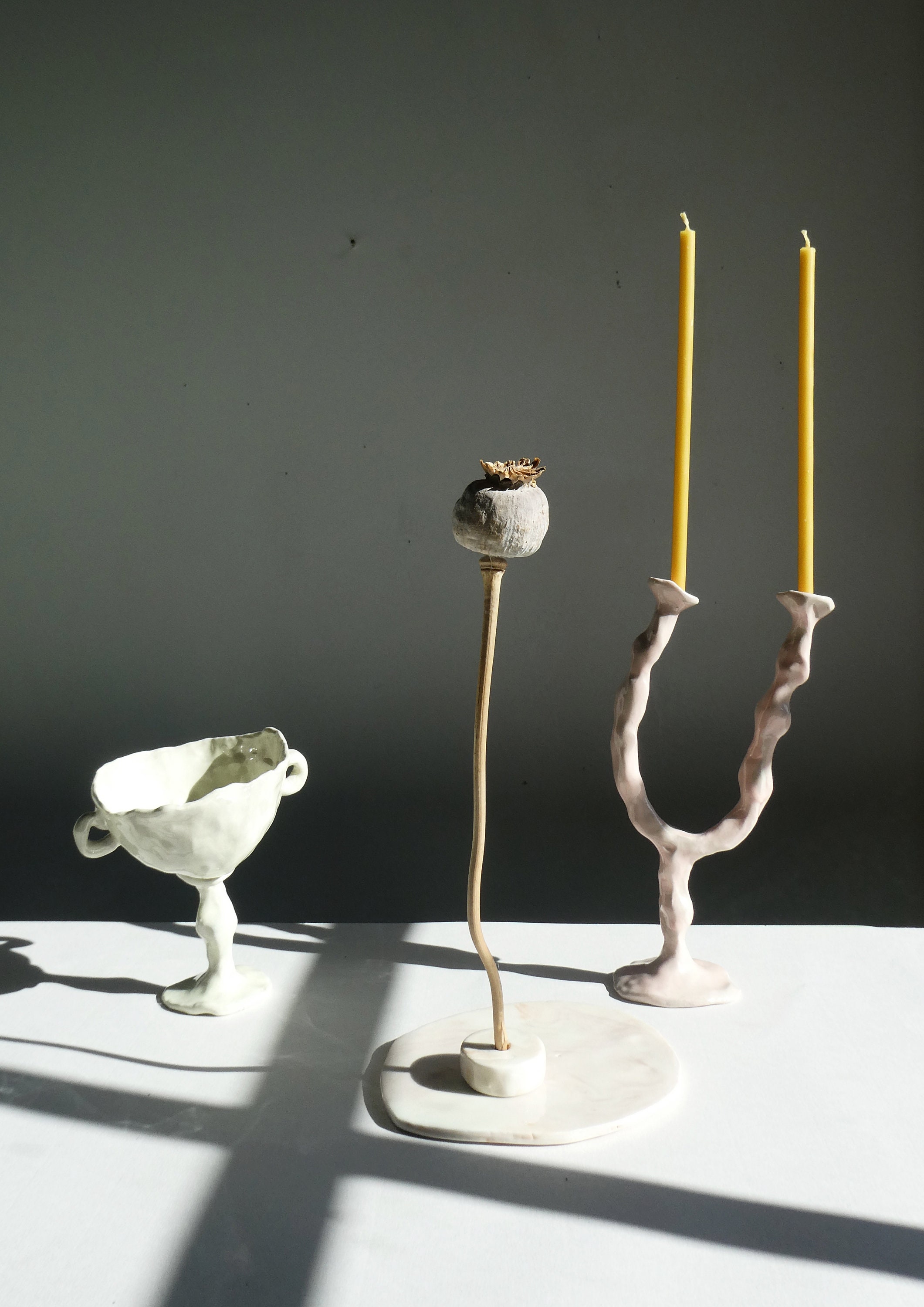 Portavelas de cerámica freeform Etsy