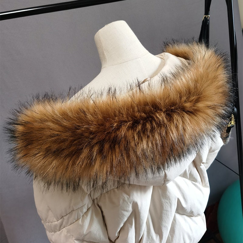 Faux Fur Trim for Hood Replacement Detachable Fur Hood Trim of Winter Coat  Unisex(Black) price in UAE,  UAE