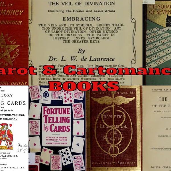 Cartomancy & Tarot Card reading 14 Vintage books *Download*