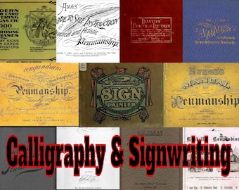 Calligraphy 196 old books - penmanship, sign writing, sosho & materials download