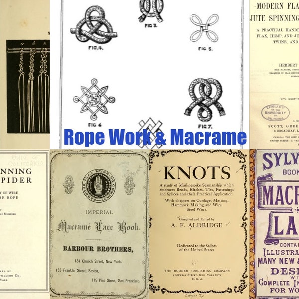 Rope work ( Classic), How to tie Knots & Macrame Splices Guides  27 Vintage PDF books *download *