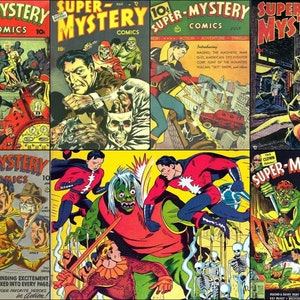 Super-Mystery Comics (1-48 full run) for download vintage comics PULP Fiction Ace Comics