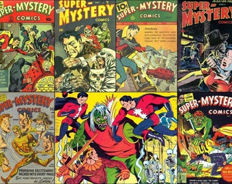 Super-Mystery-Comics (1–48 volle Auflage) zum Herunterladen von Vintage-Comics PULP FIction