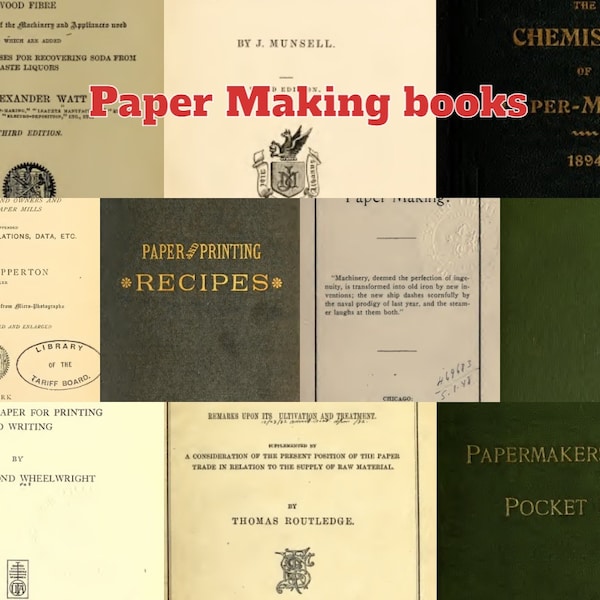 Papierherstellung 53 Vintage Books Papier selber machen *Instant Download*