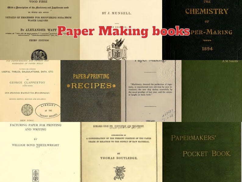 Papierherstellung 53 Vintage Books Papier selber machen Instant Download Bild 1