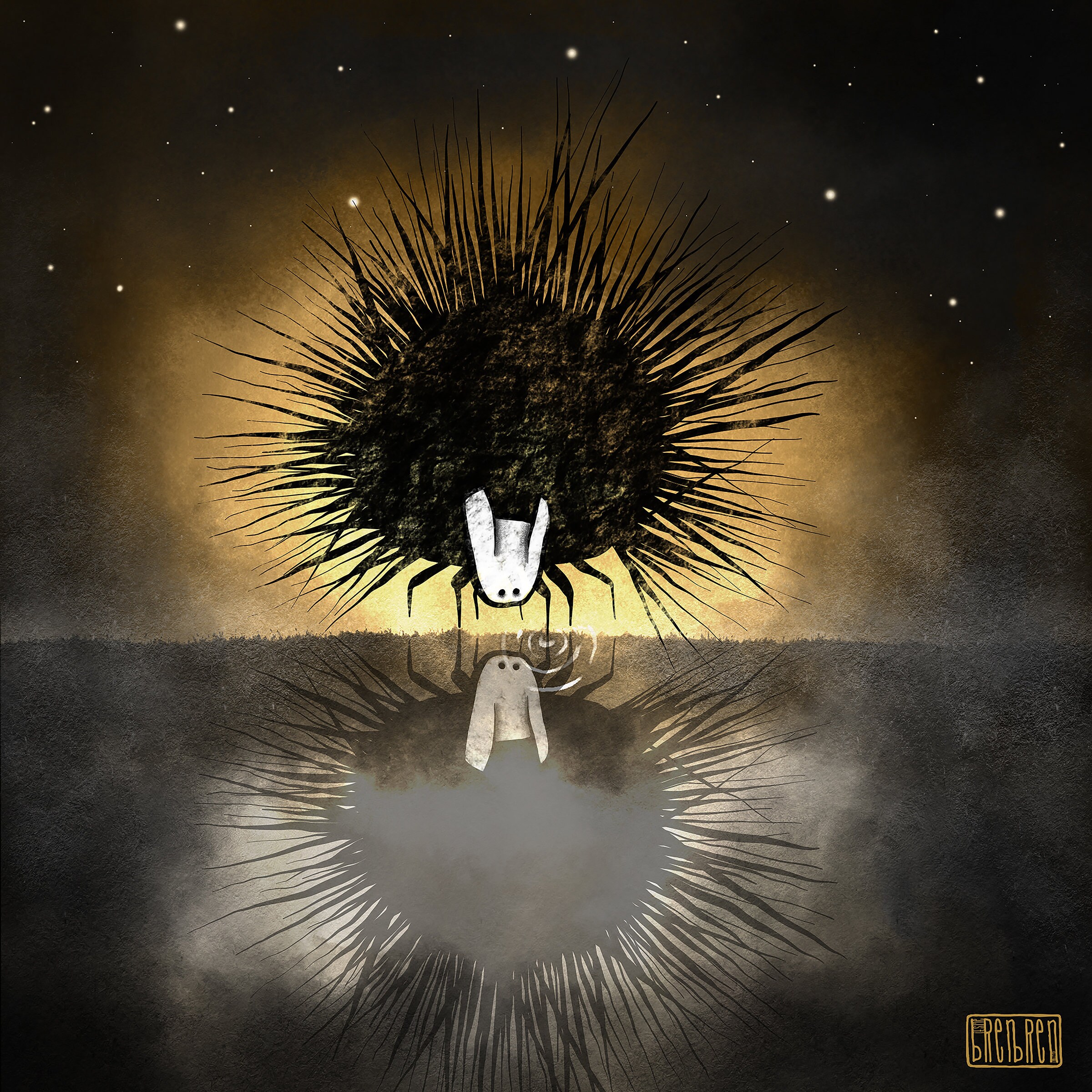 Porcupine Digital Art Print / Quirky / Cute Monsters / Creepy | Etsy