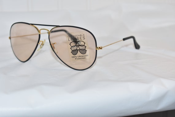 Vintage B&L Ray-Ban Black Aviator 58mm Sunglasses