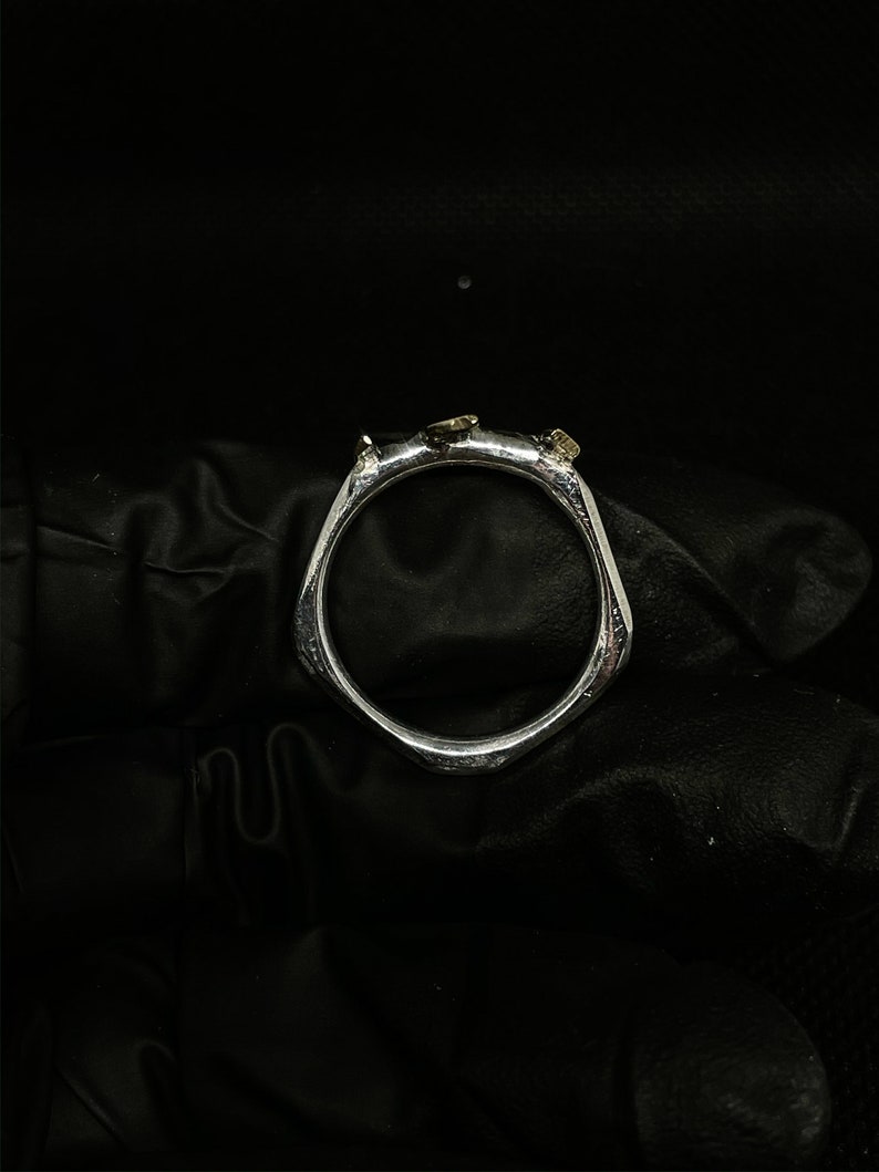 Sterling Silver and 10k Gold Mens Ring Size 11.5 US die Krone
