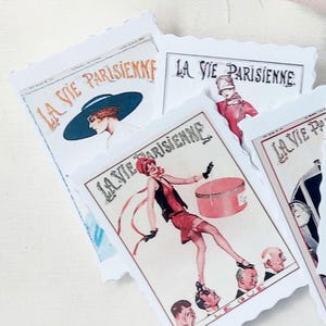 Vintage Faux Postage Stamps | Fashion Vintage Faux Stamps | Vintage Embellishments | Fashion Scrapbooking Ephemera | Set of 16
