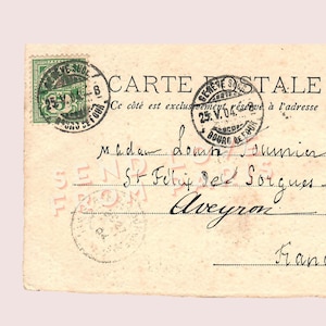 Postal vintage francesa AUTÉNTICA digital / principios de 1904 / Efímera / Papel vintage / Scrapbooking / Diario / París antiguo