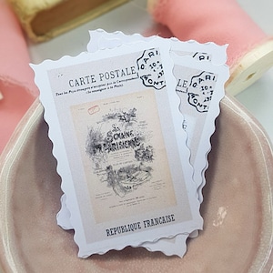 VINTAGE FRANÇAIS Faux Timbres-poste | Détails du mariage | affranchissement vintage | Affranchissement fait à la main | vintage Éphémères | Éphémères français