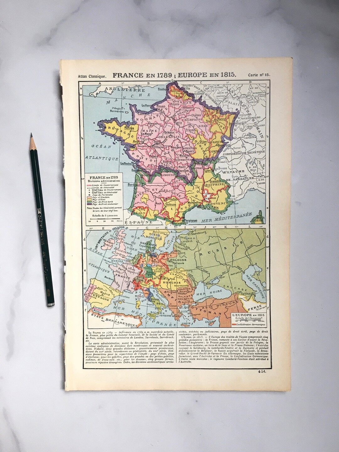 フランスアンティーク　MAP Antique Map of France in the 12th century by Zannoni (1765)